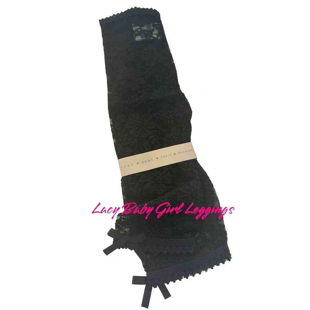 Lacy Baby Kids Black Leggings Size 6-12 Months BNWT